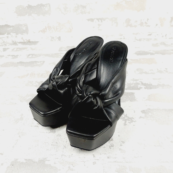 New Open Edit Kaia Black Knot Platform Sandal O349 - Picture 2 of 13